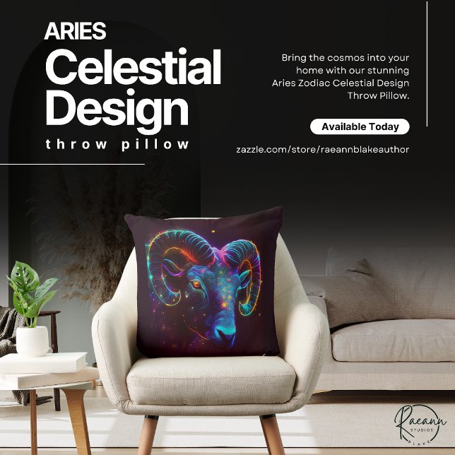Aries Zodiac Celestial Design Throw Kissen (Von Creator hochgeladen)