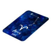 Aries Zodiac Constellation Blue Galaxy Monogram Magnet (Linke Seite)