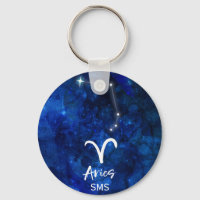 Aries Zodiac Constellation Blue Galaxy Monogram