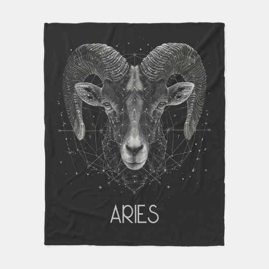 Aries Zodiac Constellation Fleece Blanket (Vorderseite)