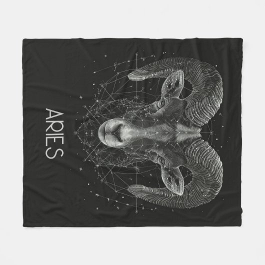 Aries Zodiac Constellation Fleece Blanket (Vorderseite (Horizontal))