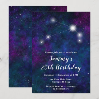 Aries Zodiac Constellation Geburtstagsparty Einladung