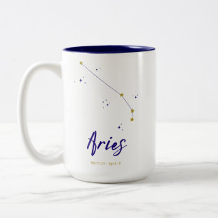 Aries Zodiac Constellation Stars Horoskop Cosmic Zweifarbige Tasse