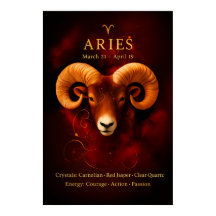Aries Zodiac Crystal Poster Paper (Semi-Gloss)