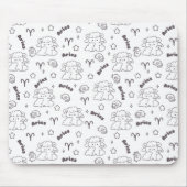 Aries Zodiac Elegance - Line Kunst, Dichtung und M Mousepad (Vorne)
