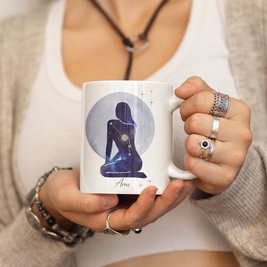 Aries Zodiac Feminine Blue Design Kaffeetasse