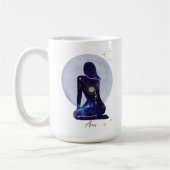 Aries Zodiac Feminine Blue Design Kaffeetasse (Links)