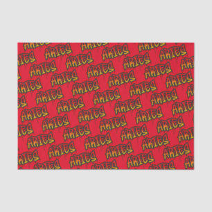 ARIES Zodiac Fire Sign Red Driving Art Party Seidenpapier