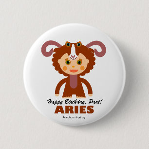 Äries Zodiac für Kinder Button