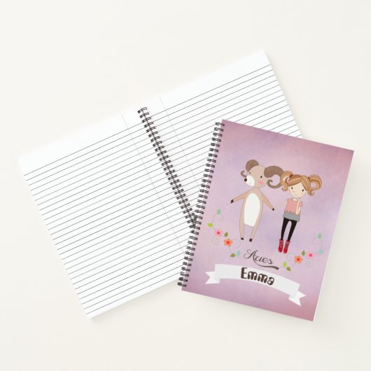 Aries Zodiac Girl mit einem Namen Spiral Notebook Notizblock (Innenseite)