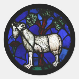 Aries Zodiac Glass Notre-Dame de Paris RS Runder Aufkleber