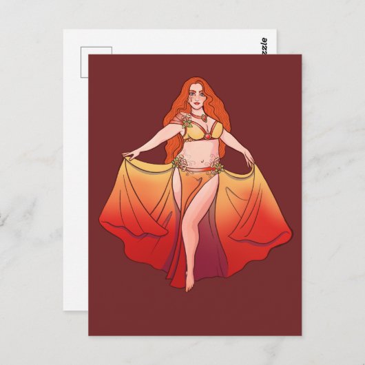 Aries Zodiac Goddess Art Bly Dancer Astrologie Postkarte (Vorne/Hinten)