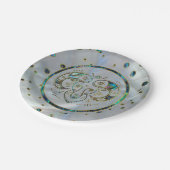 Aries Zodiac Gold Abalone auf Konstellation Pappteller (Schrägansicht)