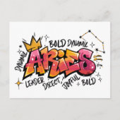 Aries Zodiac Graffiti  Postkarte (Vorderseite)
