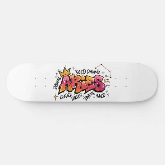 Aries Zodiac Graffiti Skateboard (Horizontal)