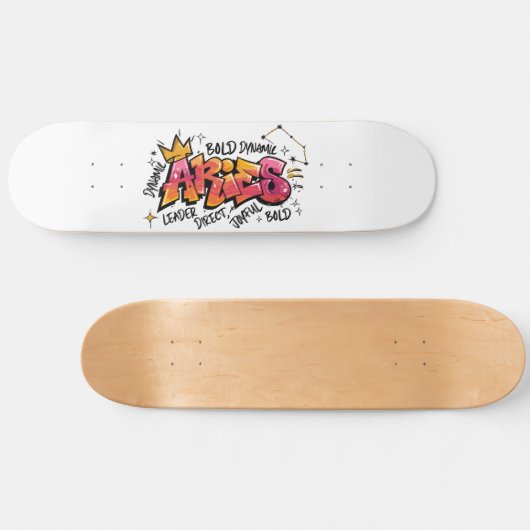 Aries Zodiac Graffiti Skateboard (Horizontal)