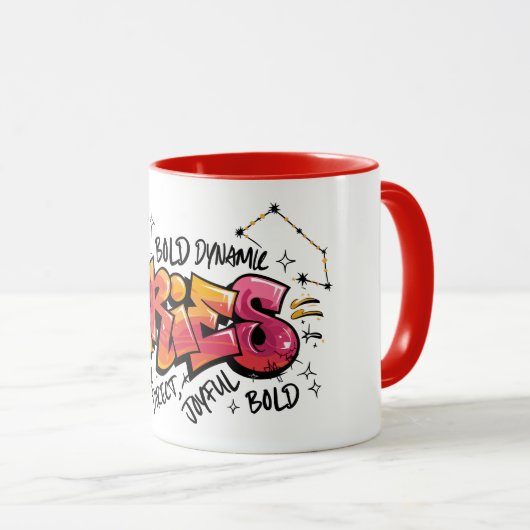 Aries Zodiac Graffiti  Tasse (VorderseiteRechts)