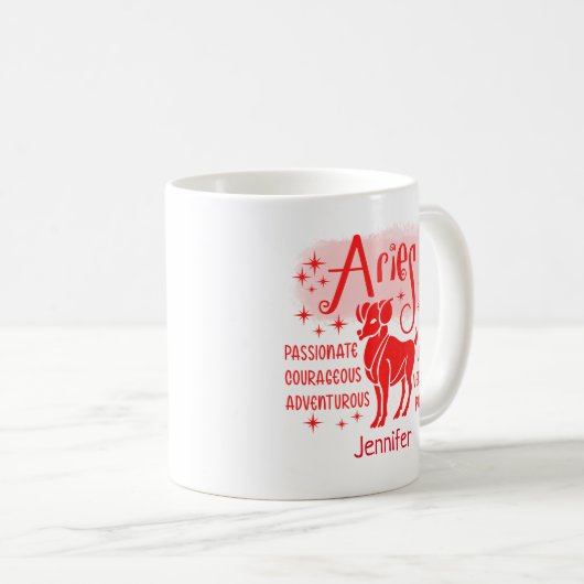 Aries Zodiac Horoscope Kaffeetasse (VorderseiteRechts)