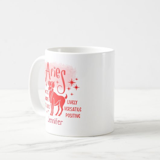 Aries Zodiac Horoscope Kaffeetasse (Vorderseite Links)