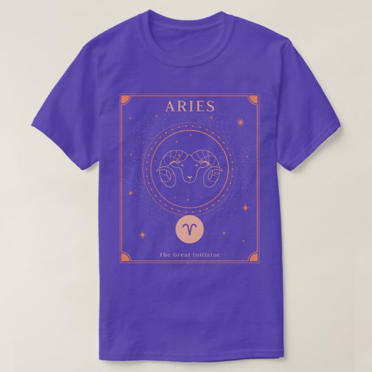 Aries Zodiac Horoskop Signatur Astrologie Tarot Ko T-Shirt (Design vorne)