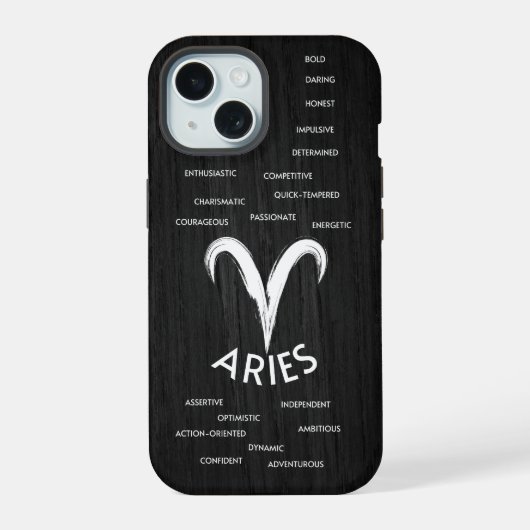 Aries Zodiac Horoskop Typ iPhone 15 Hülle (Rückseite)