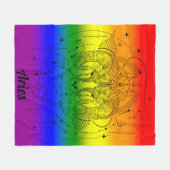 Aries Zodiac LGBTQ Prix Rainbow Design Fleecedecke (Vorderseite (Horizontal))