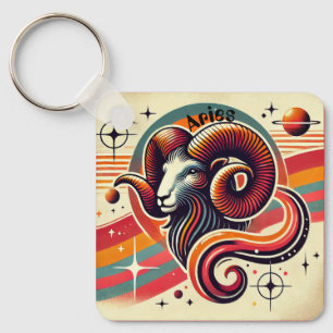 Aries Zodiac Metal Schlüsselanhänger Retro Design