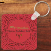 Aries Zodiac Metal Schlüsselanhänger Retro Design (Rückseite)