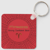 Aries Zodiac Metal Schlüsselanhänger Retro Design (Rückseite)