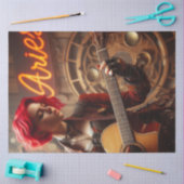 Aries Zodiac Musician Guitar Decoupage Seidenpapier (Basteln)