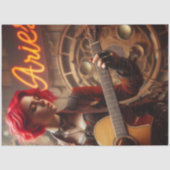 Aries Zodiac Musician Guitar Decoupage Seidenpapier (Vorderseite)