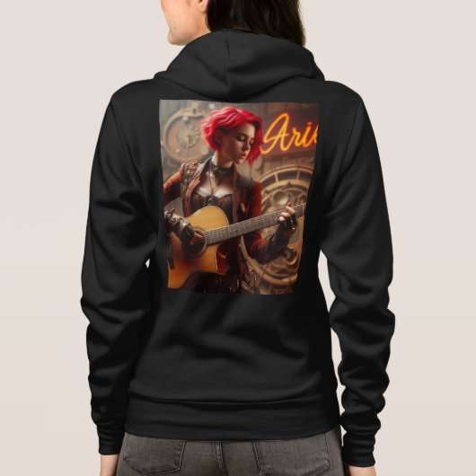 Aries Zodiac Musician Guitar Hoodie (Rückseite)