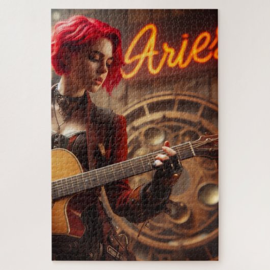 Aries Zodiac Musician Guitar Puzzle (Vertikal)