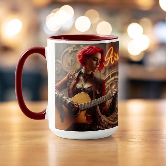Aries Zodiac Musician Guitar Tasse