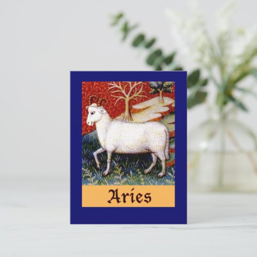 Aries Zodiac Postkarte (Stehend Vorderseite)