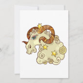 Aries Zodiac Ram farbig astrologisch Einladung (Vorderseite)