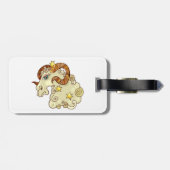 Aries Zodiac Ram farbig astrologisch Gepäckanhänger (Rückseite horizontal)