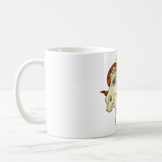 Aries Zodiac Ram farbig astrologisch Kaffeetasse (Links)