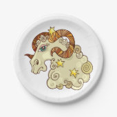 Aries Zodiac Ram farbig astrologisch Pappteller (Vorderseite)