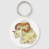 Aries Zodiac Ram farbig astrologisch Schlüsselanhänger (Vorderseite)