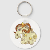 Aries Zodiac Ram farbig astrologisch Schlüsselanhänger (Rückseite)