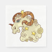 Aries Zodiac Ram farbig astrologisch Serviette (Vorderseite)