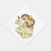 Aries Zodiac Ram farbig astrologisch Serviette (Ecke)