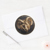 Aries Zodiac Ram Runder Aufkleber (Umschlag)