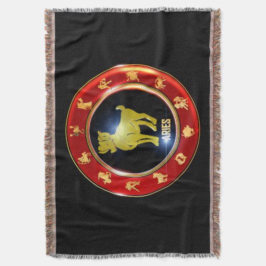 Aries Zodiac Sign Astrologie Decke (Vorderseite Vertikal)