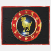 Aries Zodiac Sign Astrologie Fleece Blanket (Vorderseite (Horizontal))