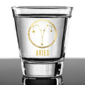 Aries Zodiac Sign Astrologie Horoskop Gold Schnapsglas