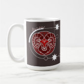Aries Zodiac Sign Astrologie Mandala Red Gray Whit Kaffeetasse (Links)