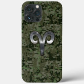 Aries Zodiac Sign auf Green Camouflage Case-Mate iPhone Hülle (Rückseite)