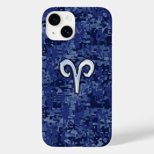 Aries Zodiac Sign auf Navy Blue Camouflage Case-Mate iPhone Hülle (Rückseite)